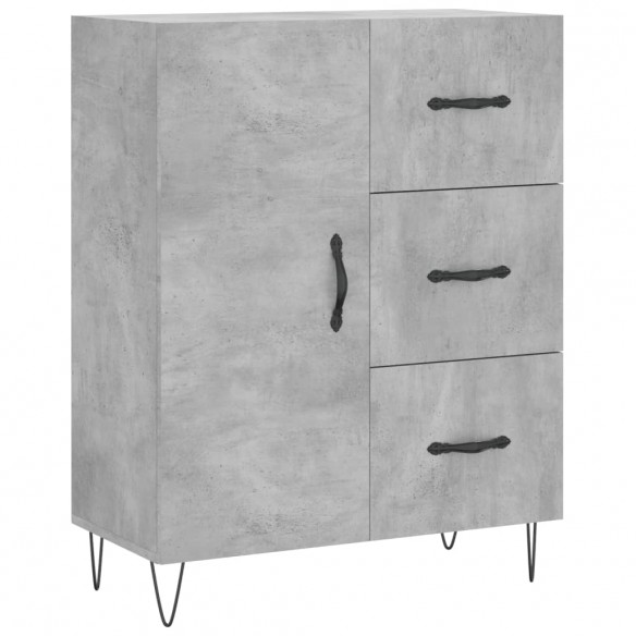 Buffet haut Gris béton 69,5x34x180 cm Bois d'ingénierie