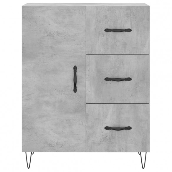 Buffet haut Gris béton 69,5x34x180 cm Bois d'ingénierie