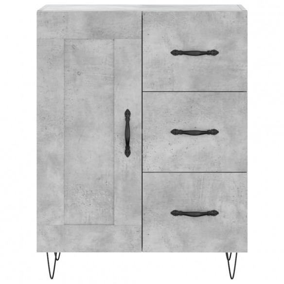 Buffet haut Gris béton 69,5x34x180 cm Bois d'ingénierie