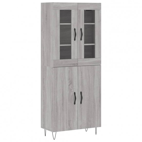 Buffet haut Sonoma gris 69,5x34x180 cm Bois d'ingénierie