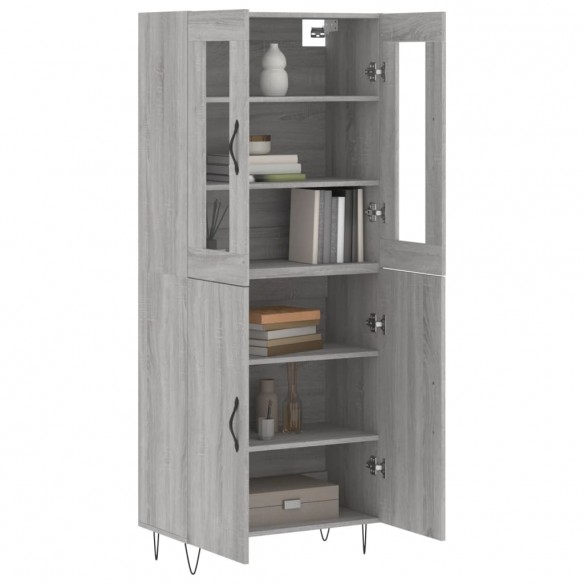 Buffet haut Sonoma gris 69,5x34x180 cm Bois d'ingénierie