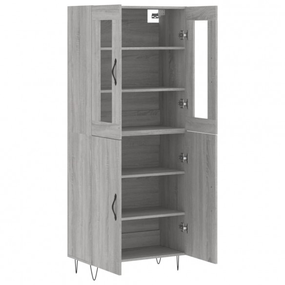 Buffet haut Sonoma gris 69,5x34x180 cm Bois d'ingénierie