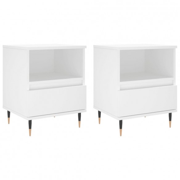 Tables de chevet 2 pcs blanc 40x35x50 cm bois d’ingénierie