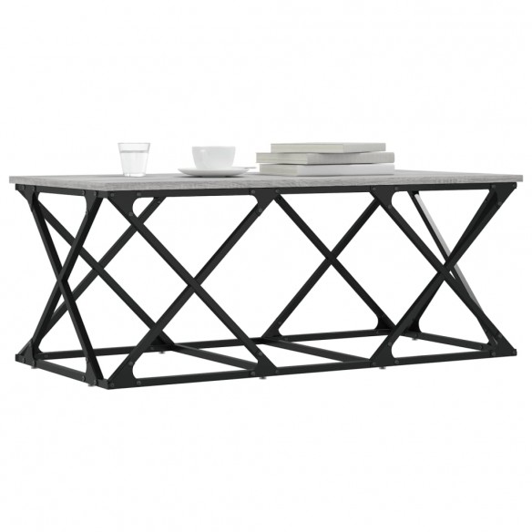Table basse sonoma gris 100x49x40 cm bois d'ingénierie
