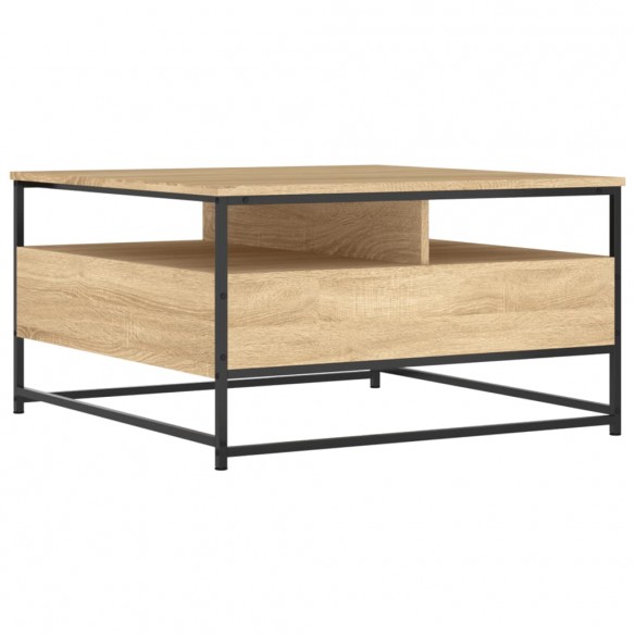 Table basse chêne sonoma 80x80x45 cm bois d'ingénierie