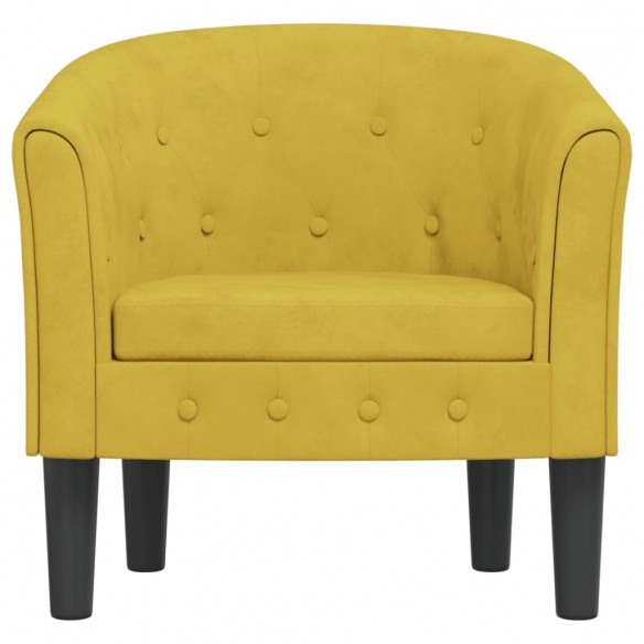 Fauteuil cabriolet jaune velours