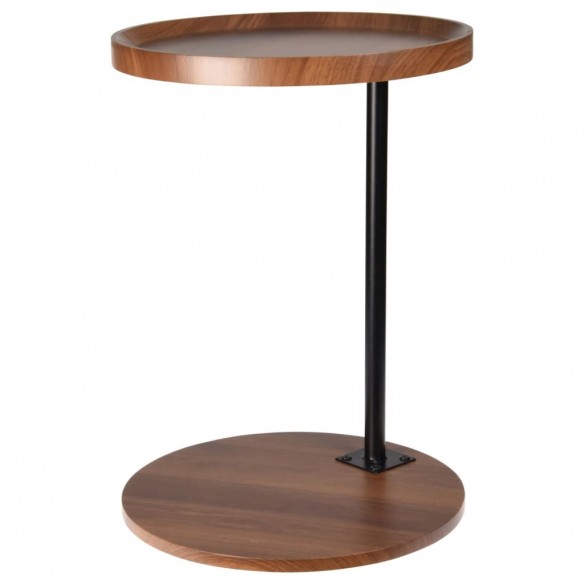 Home&Styling Table d'appoint 2 niveaux marron et noir