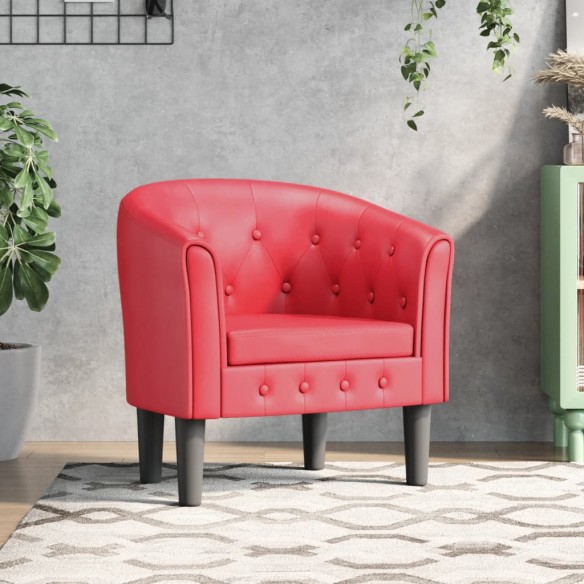 Fauteuil cabriolet rouge similicuir