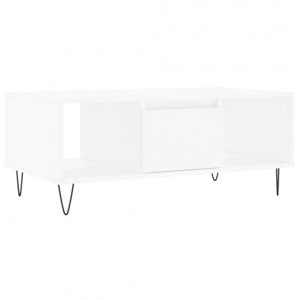 Table basse Blanc 90x50x36,5 cm Bois d'ingénierie