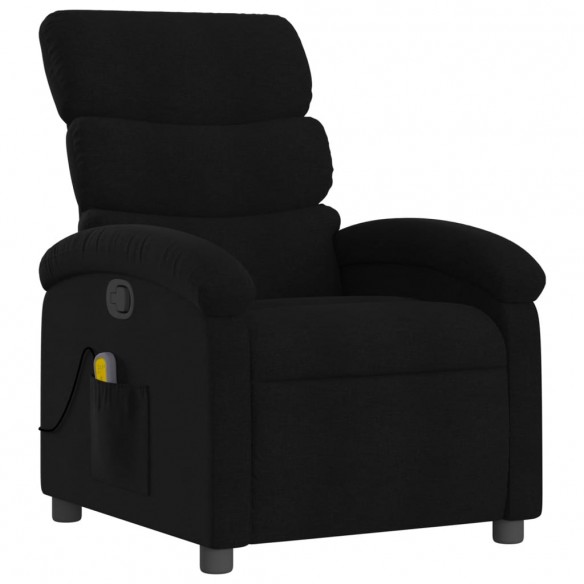 Fauteuil de massage inclinable Noir Tissu