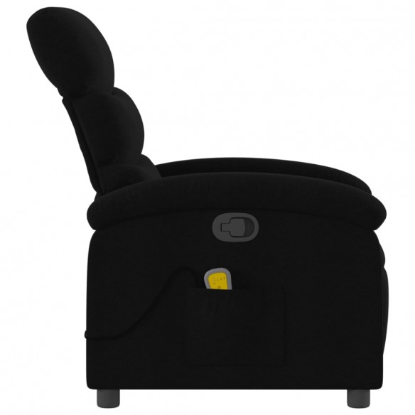 Fauteuil de massage inclinable Noir Tissu