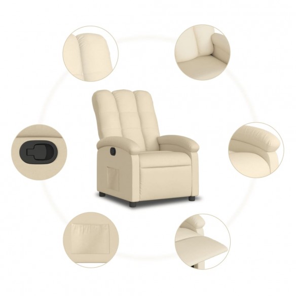 Fauteuil inclinable Crème Tissu