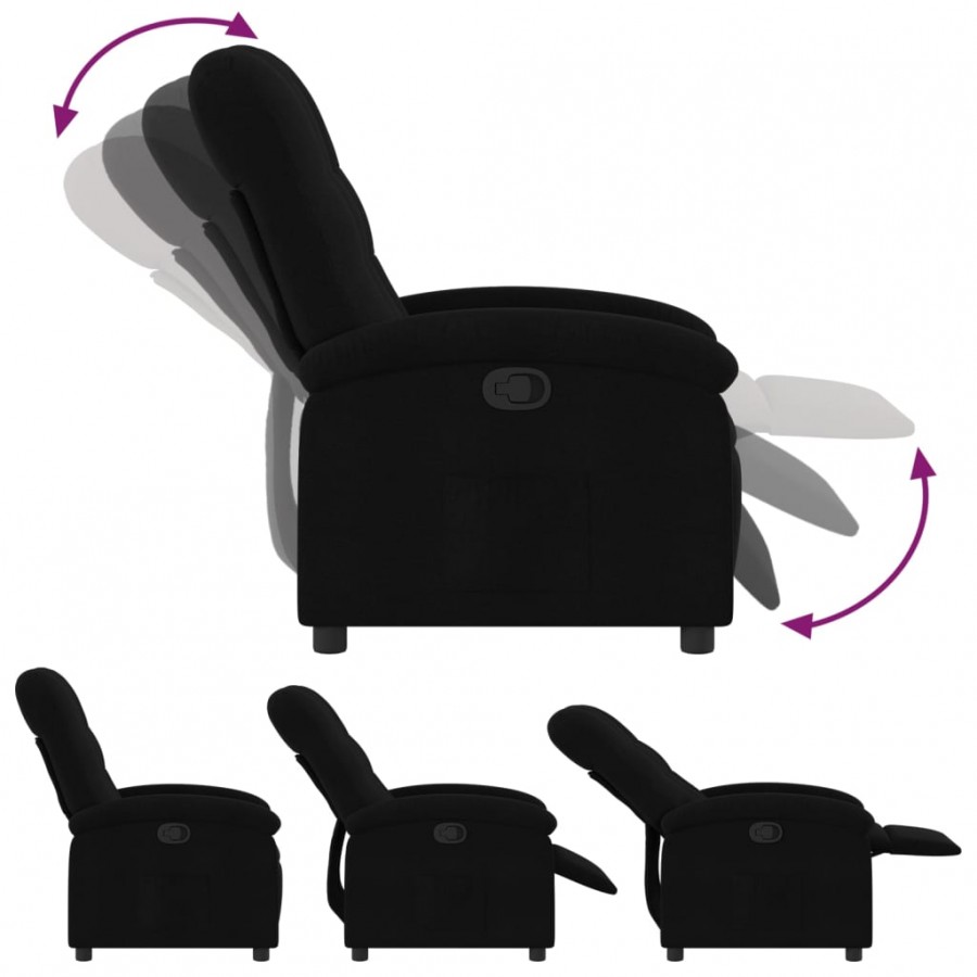 Fauteuil inclinable Noir Tissu Fauteuil inclinable Noir Tissu