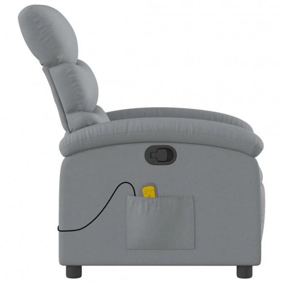 Fauteuil de massage inclinable Gris clair Tissu