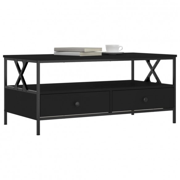 Table basse noir 100x51x45 cm bois d'ingénierie