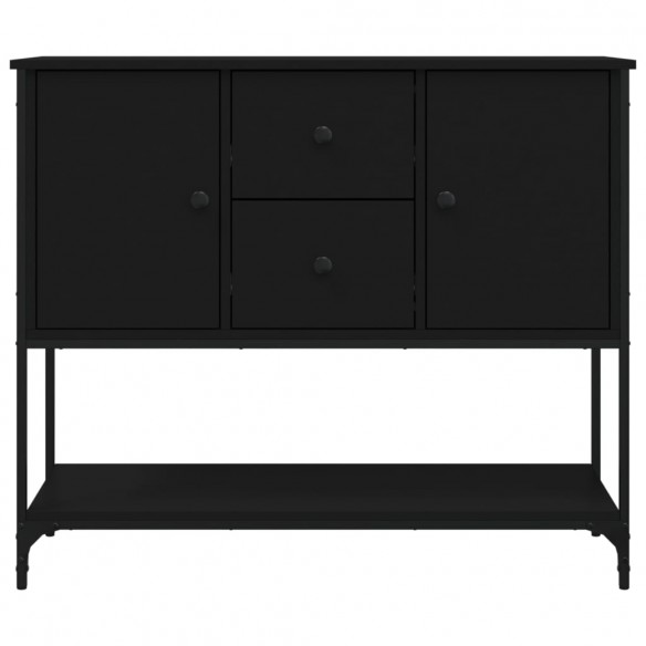 Buffet noir 100x36x85 cm bois d'ingénierie