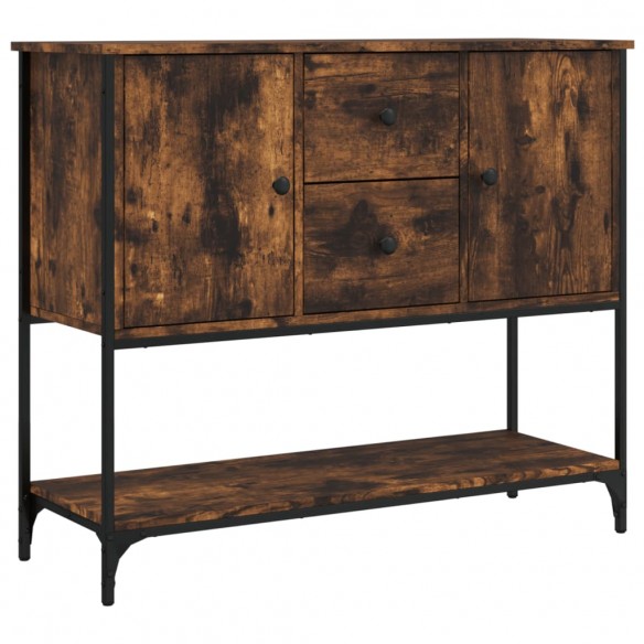 Buffet chêne fumé 100x36x85 cm bois d'ingénierie