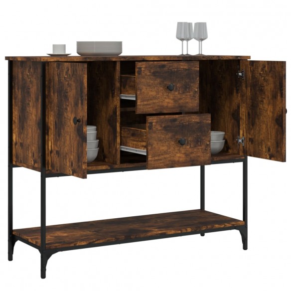 Buffet chêne fumé 100x36x85 cm bois d'ingénierie