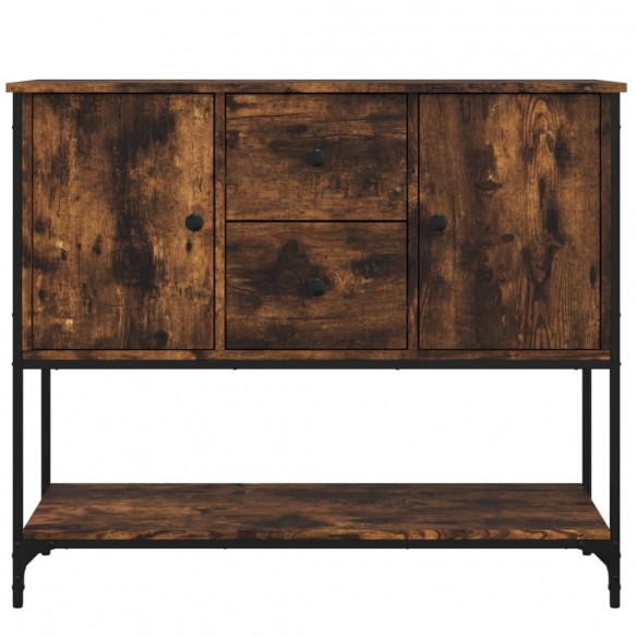 Buffet chêne fumé 100x36x85 cm bois d'ingénierie