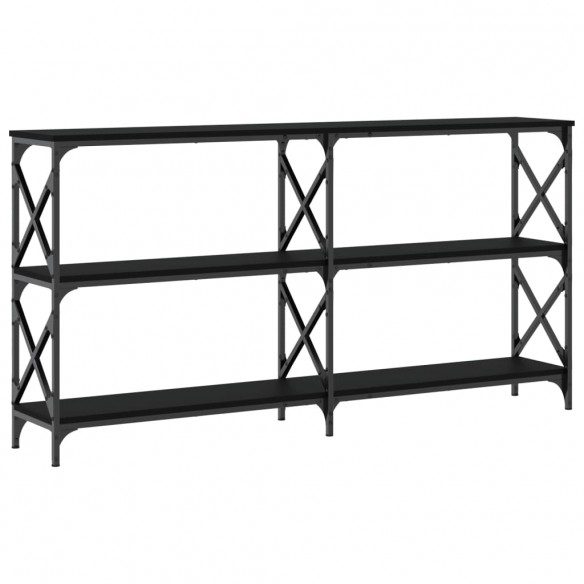 Table console noir 156x28x80,5 cm bois d'ingénierie