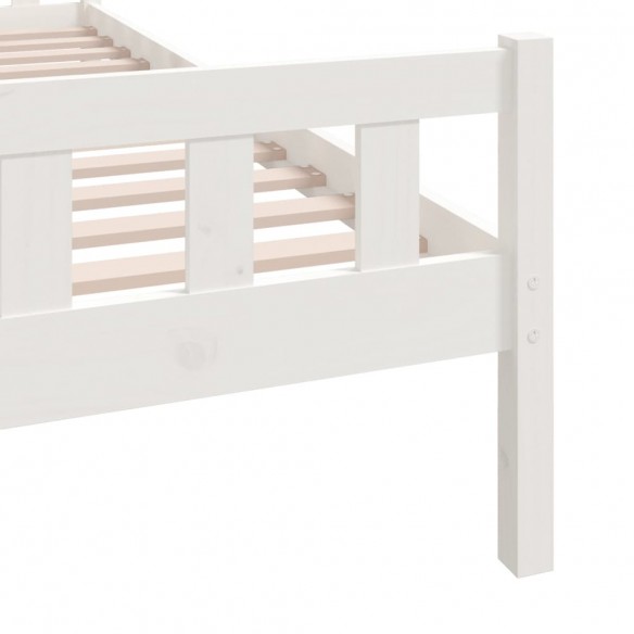 Cadre de lit blanc bois massif 90x190 cm simple