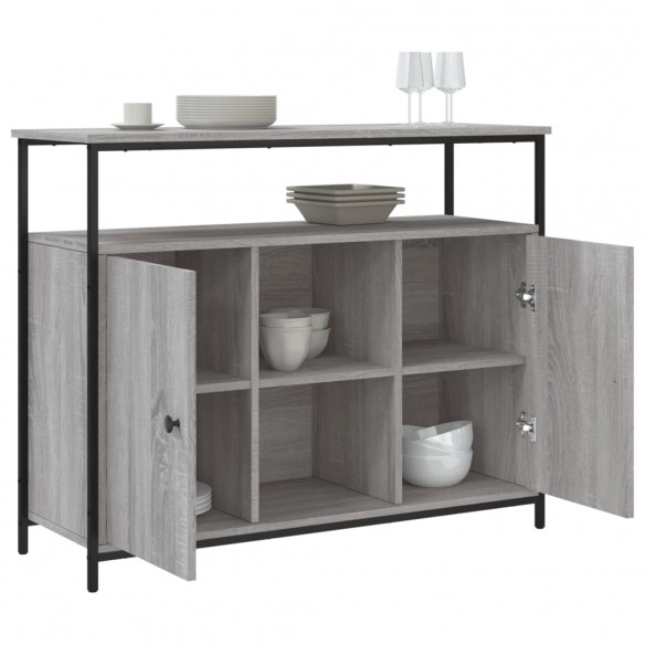 Buffet sonoma gris 100x35x80 cm bois d'ingénierie