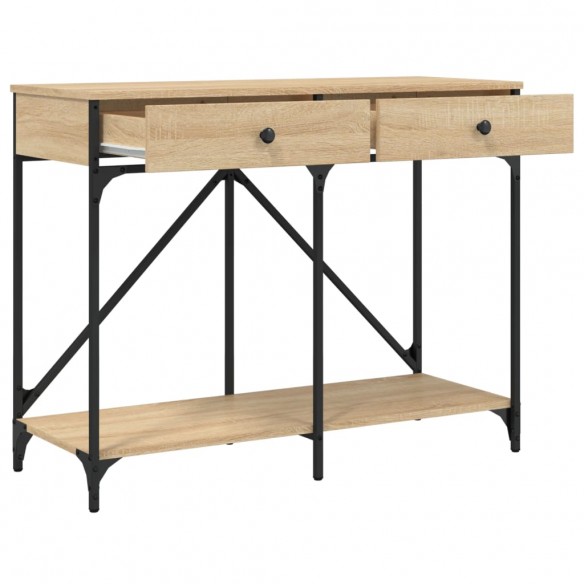Table console chêne sonoma 100x39x78,5 cm bois d'ingénierie