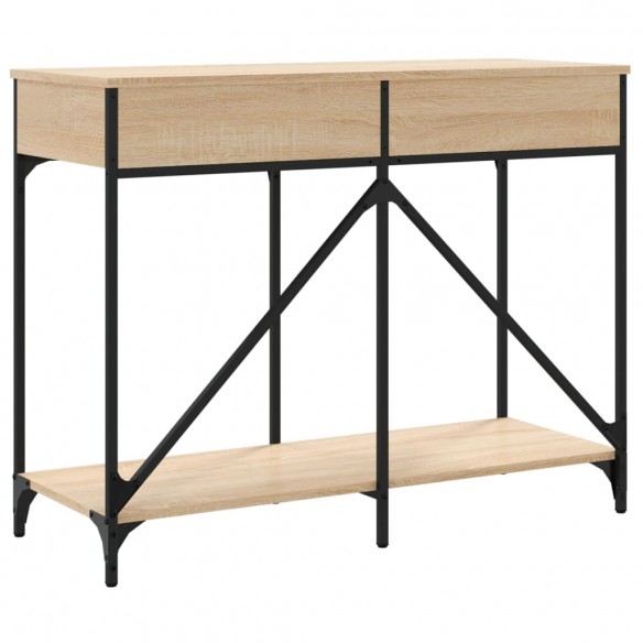 Table console chêne sonoma 100x39x78,5 cm bois d'ingénierie