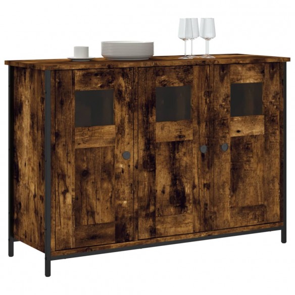 Buffet chêne fumé 100x35x70 cm bois d'ingénierie