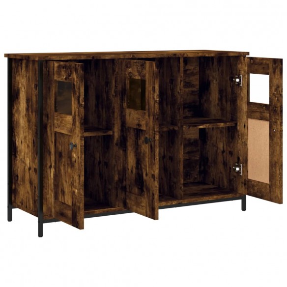 Buffet chêne fumé 100x35x70 cm bois d'ingénierie