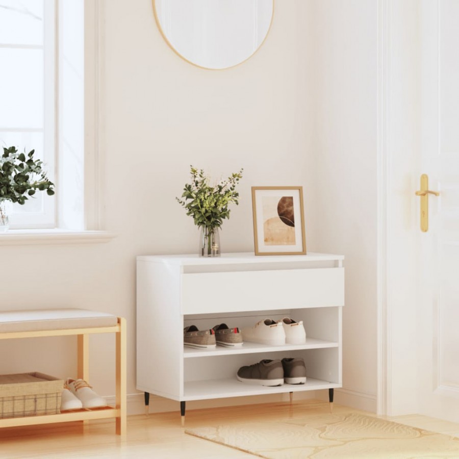 Armoire à chaussures Blanc 70x36x60 cm Bois d'ingénierie