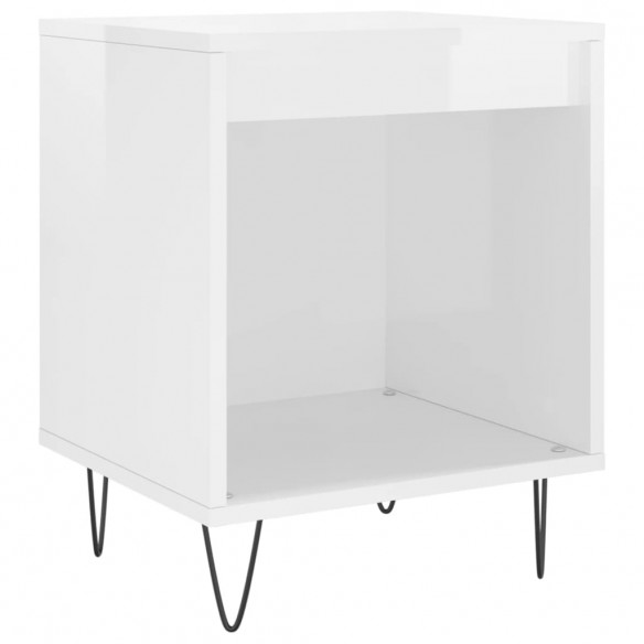 Tables de chevet 2 pcs blanc brillant 40x35x50 cm