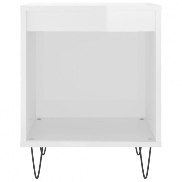 Tables de chevet 2 pcs blanc brillant 40x35x50 cm