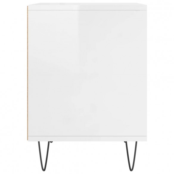 Tables de chevet 2 pcs blanc brillant 40x35x50 cm