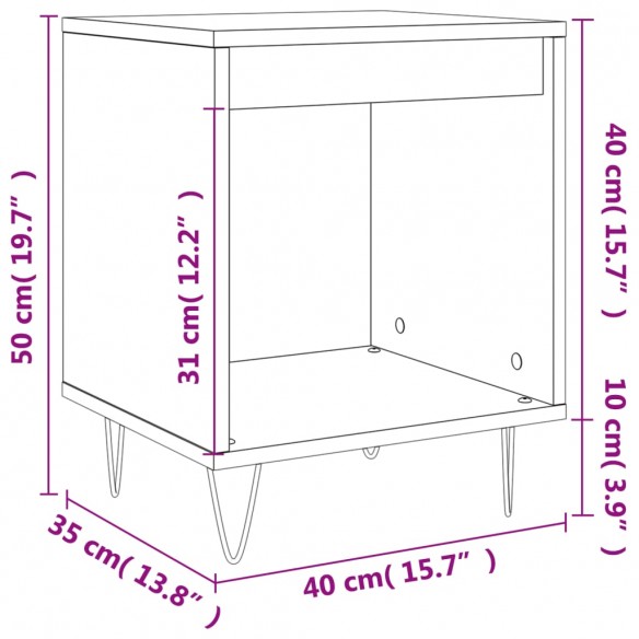 Tables de chevet 2 pcs blanc brillant 40x35x50 cm