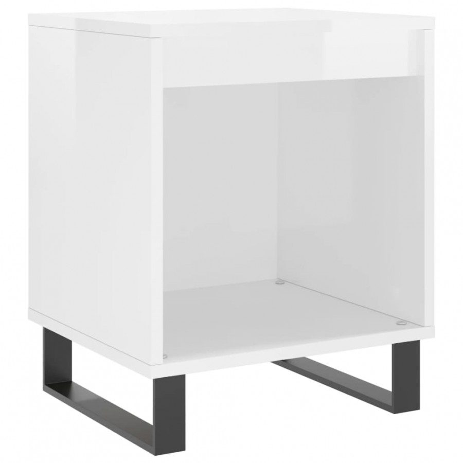 Tables de chevet 2 pcs blanc brillant 40x35x50 cm