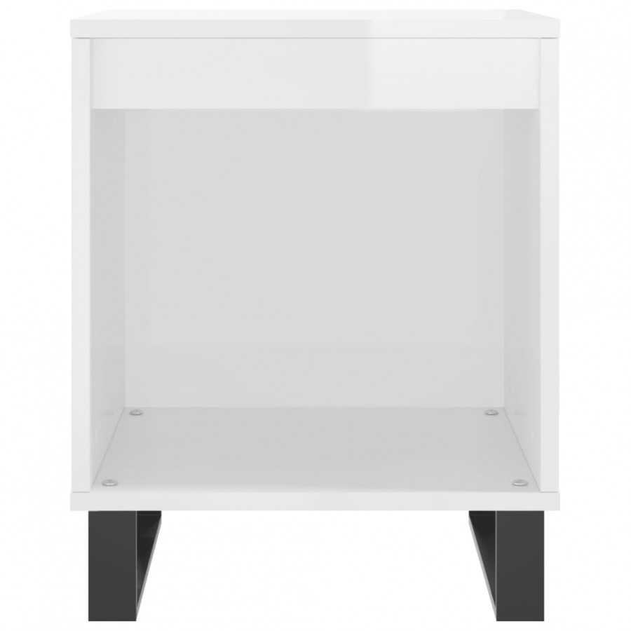 Tables de chevet 2 pcs blanc brillant 40x35x50 cm