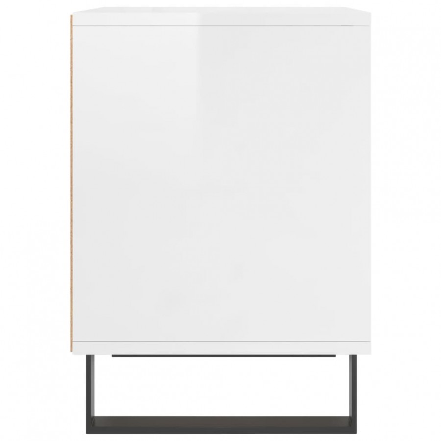 Tables de chevet 2 pcs blanc brillant 40x35x50 cm