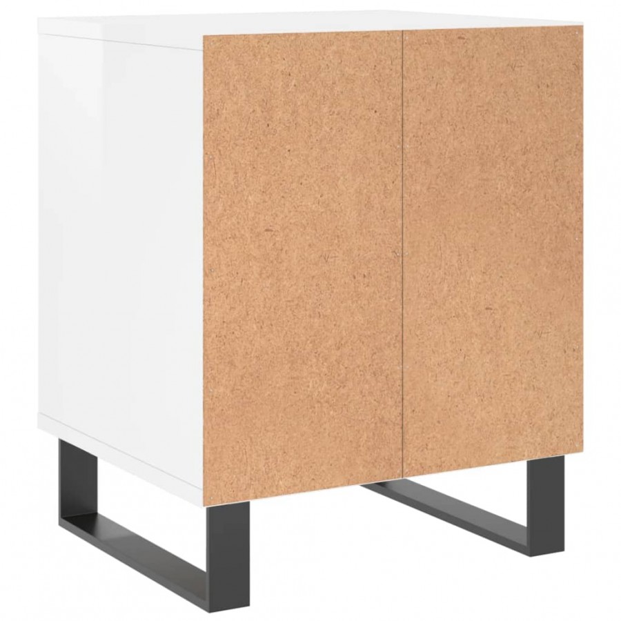 Tables de chevet 2 pcs blanc brillant 40x35x50 cm