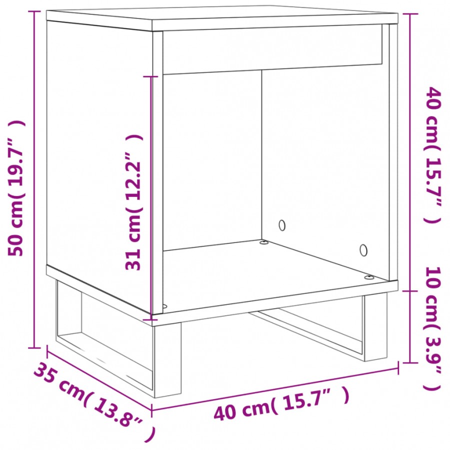 Tables de chevet 2 pcs blanc brillant 40x35x50 cm