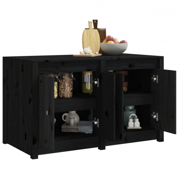 Armoire de cuisine d'extérieur noir 106x55x64cm bois pin massif