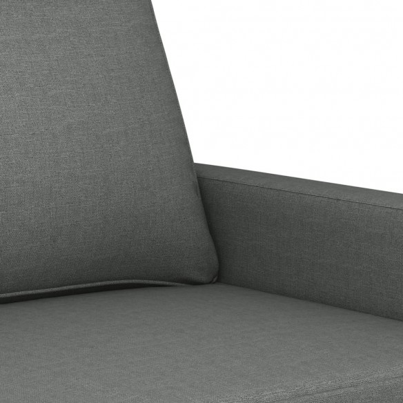 Canapé à 2 places Gris foncé 140 cm Tissu