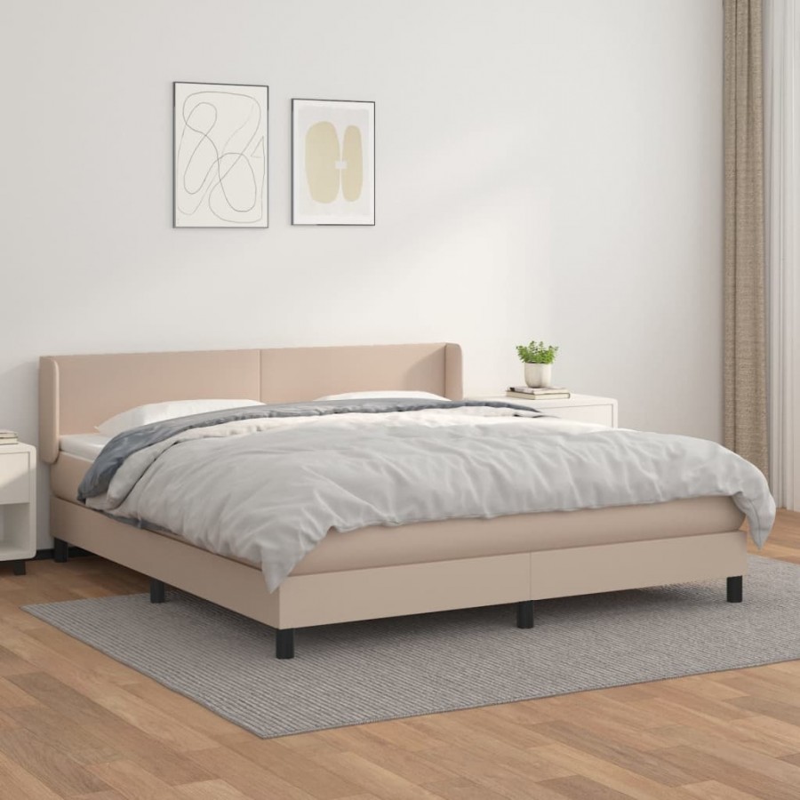 Sommier à lattes de lit avec matelas Cappuccino 180x200 cm