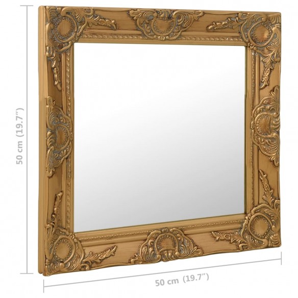 Miroir mural style baroque 50x50 cm Doré