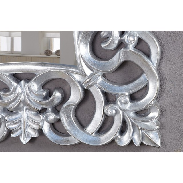 Miroir mural style baroque teinté argent