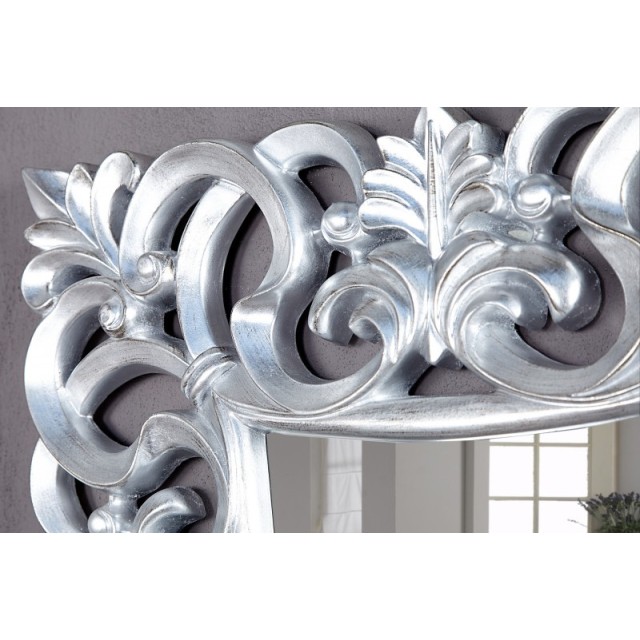 Miroir mural style baroque teinté argent