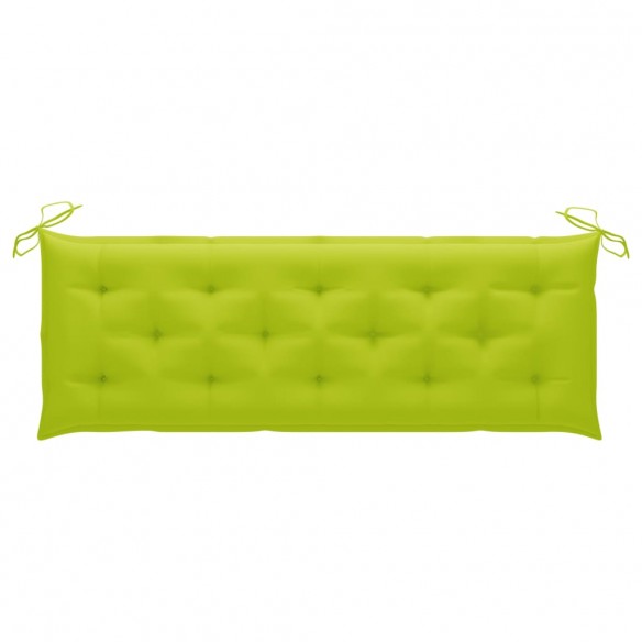 Banc Batavia avec coussin vert vif 150 cm Bois de teck massif