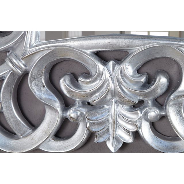 Miroir mural style baroque teinté argent