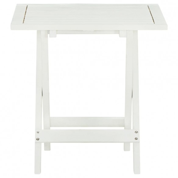 Table de bistro Blanc 46x46x47 cm Bois d'acacia massif