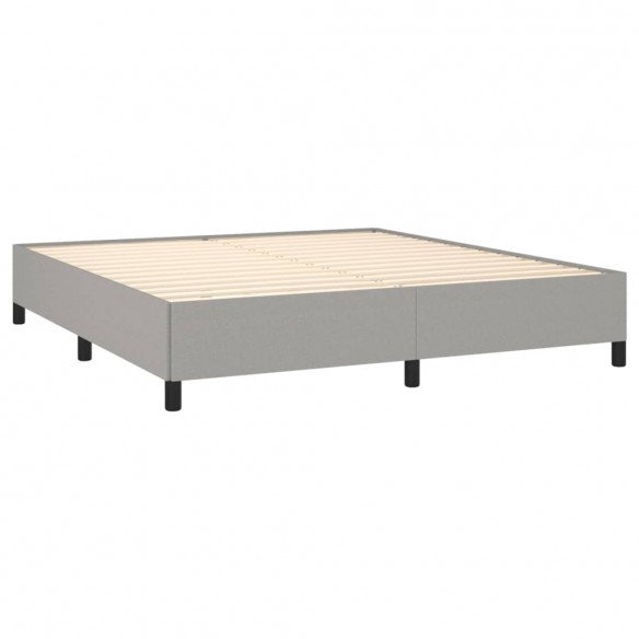 Cadre de lit avec matelas Gris clair 180x200cm Tissu